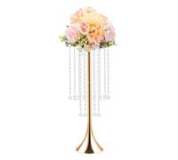 Lot de 10 centres de table élégants en cristal de 55 cm for mariages, fêtes et décoration intérieure - Vases à fleurs en fer durables(Gold)