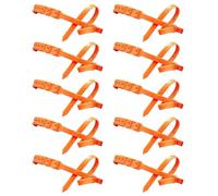 Lot de 10 chaînes à neige pour pneus de voiture - 90 x 2 cm - En caoutchouc - Réutilisables - Antidérapantes - Chaîne de neige réglable - Attaches de câble antidérapantes