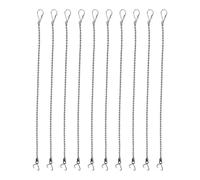 Lot de 10 chaînes de levage réglables en acier inoxydable de rechange pour abattant de toilettes - Anneaux durables - Universelles - Chaîne de cuvette de toilette avec crochet et anneaux