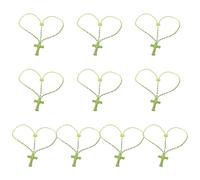 Lot de 10 chapelets de prière en caoutchouc souple coloré avec croix pour prière catholique, One Size, Comme décrit, Produit conforme à la description.