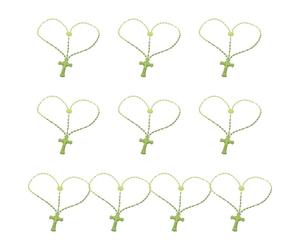 Lot de 10 chapelets de prière en caoutchouc souple coloré avec croix pour prière catholique, One Size, Comme décrit, Produit conforme à la description.