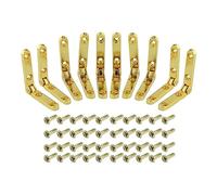 Lot de 10 charnières de support pliables à 90° en alliage de zinc - Charnières à ressort autobloquantes for boîtes en bois, coffrets à bijoux et plus encore(Gold)