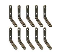 Lot de 10 charnières de support pliables à 90° en alliage de zinc - Charnières à ressort autobloquantes for boîtes en bois, coffrets à bijoux et plus encore(Green bronze)