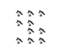 Lot de 10 charnières droites X91 à ouverture de 165 degrés avec fermeture amortie et embases euro, hauteur 0, acier, titane