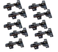 Lot de 10 Charnières SALICE Silentia+ et Embases DOMI pour portes de placards. Perçage 35 mm, ouverture 110°.