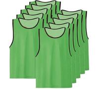 Lot de 10 Chasuble ajourée simple de taille large gilet d'entrainement couleur VERT FLUO L