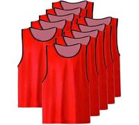 Lot de 10 Chasuble ajourée simple de taille Small gilet d'entrainement couleur ROUGE S
