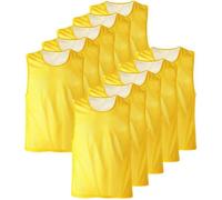 Lot de 10 Chasuble Jaune ajourée simple de taille XXlarge gilet d'entrainement XXL