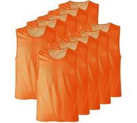 Lot de 10 Chasuble orange ajourée simple de taille XXlarge gilet d'entrainement XXL