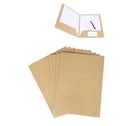 Lot de 10 Chemise Cartonné avec Rabat A4 Sous-Chemises en Papier Kraft Pochette de Classement Porte-Documents Dossier de Fichier à Insertion Chemise de Presentation Bureau Scolaire