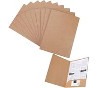 Lot de 10 Chemise Cartonnée A4 Sac de Fichier en Papier Kraft Sous-Dossiers Rabats avec Fente pour Cartes Dossier de Fichiers Pochette de Classement Porte Document Stockage Rapports