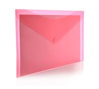 Lot de 10 chemises à fermeture V-lock format A3/Poster - REF 911 - Couleurs classiques translucides avec finition Soft Touch - 100 % Eco by Office Box (Rouge)