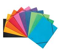 Lot De 10 Chemises Cartonnées 390G/M² 24x32 Cm, Capacité 200 Feuilles, Dossiers Avec Rabat Pour École Maison Bureau