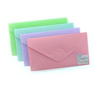 Lot de 10 chemises enveloppes avec fermeture V-lock - Format DL- en couleurs Blush avec texture Soft Touch, 100% Eco by Office Box