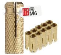 Lot de 10 chevilles murales M6 en laiton 6 mm