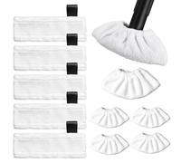 Lot de 10 chiffons en microfibre lavables pour nettoyeur vapeur Kärcher EasyFix SC1, SC2, SC3, SC4, SC5, accessoires de rechange (5 chiffons de sol + 5 housses en tissu)