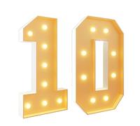 Lot de 10 chiffres lumineux géants en mousse pour chapiteau - 7 m de haut - Pour 10e anniversaire, décoration de fête de mariage