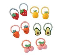 Lot de 10 chouchous élastiques à cheveux pour petites filles et tout-petits avec motifs colorés de fleurs ou de fruits