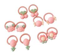 Lot de 10 chouchous élastiques à cheveux pour petites filles et tout-petits avec motifs colorés de fleurs ou de fruits