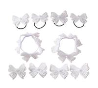 Lot de 10 chouchous élastiques surdimensionnés pour femme avec motif papillon/rose