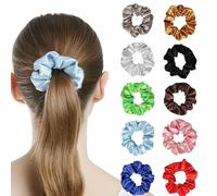 Lot de 10 chouchous en satin pour femmes, grands chouchous élégants pour cheveux, élastiques à cheveux en soie, accessoires de cheveux doux pour filles et femmes