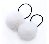 Lot de 10 chouchous mignons - 5 cm - Pour bébé - Petite boule - Pour queue de cheval - Pour fille - Blanc