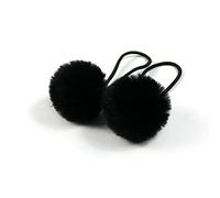Lot de 10 chouchous mignons - 5 cm - Pour bébé - Petite boule - Pour queue de cheval - Pour fille - Noir