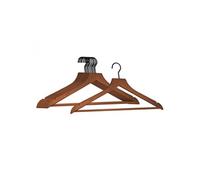 Lot de 10 cintres 44.5 cm pour vêtements adulte premium avec crochet pivotant à 360° - Bois foncé - Vivezen Marron Foncé