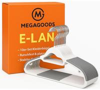 lot de 10 cintres antidérapants peu encombrants et stables en plastique FR.