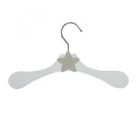 Lot de 10 cintres en bois 28 cm pour bébé, enfant avec crochet pivotant - Cintre blanc et étoile beige - Monsieur Bébé