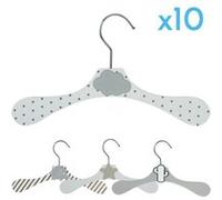 Lot 10 cintres bois, crochet pivotant