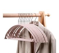 Lot de 10 cintres en métal robustes antidérapants demi-ronds pour vêtements, manteaux, chemises, pantalons