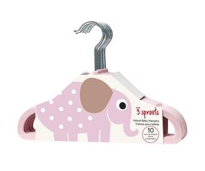 Lot de 10 cintres en velours rose clair