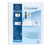 Lot de 10 Classeur Kreacover Maxi, 4 anneaux en D 25mm, PP, devant et dos personnalisables, coloris blanc