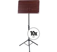 Lot de 10 Classic Cantabile Pupitre d'Orchestre Aspect de bois Heavy Bois de Rose G