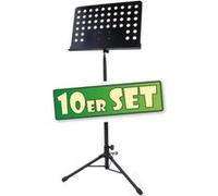 Lot de 10 Classic Cantabile Pupitre d'Orchestre Tôle Perforée Heavy Noir G