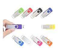 Lot de 10 Clé USB 16 Go ENUODA USB 2.0 Flash Drive Stockage Rotation Disque Mémoire Stick ,10 couleur