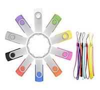 Lot de 10 Clé USB 2.0 8 Go FEBNISCTE Pivotante USB Flash Drive Couleur Mixte Clefs USB G