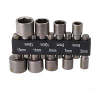 Lot de 10 clés à cliquet avec adaptateur de douille de 5 à 13 mm, kit d'outils à main pour tourne-écrou électrique et compatibilité avec foret