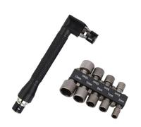 Lot de 10 clés à douille en L à double extrémité en acier au carbone avec douilles de 5 à 13 mm et adaptateur d'embout de 6,35 mm pour atelier, garage et réparation automatique