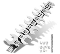 Lot de 10 clés à molette métriques 3/8" - Tailles métriques 10 à 19 mm - Avec organiseur à clip