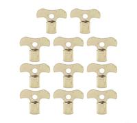 Lot de 10 clés de robinet en laiton pour robinet d'arrosage extérieur pour robinet d'eau en métal, clés plaquées or à tête carrée