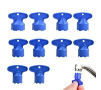 Lot de 10 clés de robinet pour aérateur de robinet, 5 tailles M16,5, 18,5, 21,5, 22,5, 24 clés d'aérateur encastrées pour aérateurs de cache, bleu