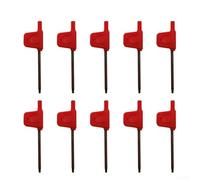 Lot de 10 clés en T Torx - Configuration drapeau rouge pour T5 T7 T8 pour tailles compatibles avec les outils électriques et manuels courants pour les réparations (T8)