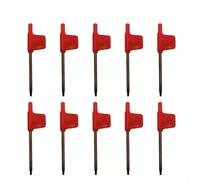 Lot de 10 clés en T Torx - Configuration drapeau rouge pour T5 T7 T8 pour tailles compatibles avec les outils électriques et manuels courants pour les réparations ()