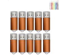 Lot de 10 clés USB 2.0/3.0 en métal (2.0/32 Go, Orange)