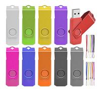 Lot de 10 clés USB 2.0 AreTop 4 Go - Clé USB 2.0 colorée - Clé USB haute vitesse avec cordon - Stockage de données pour PC/ordinateur/ordinateur portable/voiture