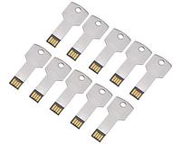 Lot de 10 clés USB 2.0 en métal - 4 Go - Argenté