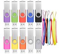 Lot de 10 Clés USB 2.0 FEBNISCTE - Petite Capacité 4 Go Rotatif PenDrive Lecteur Flash USB