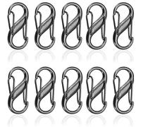 Lot de 10 clips antivol pour fermeture éclair - Petit mousqueton à double verrouillage en forme de S - Déconnexion rapide - Pour garder les fermetures éclair fermées